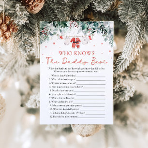 Kerstmis Wie Kent Papa Het Best Baby Shower Spel Kaart
