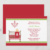 Kerstmis Wieg Baby Shower-uitnodigingen Kaart (Voorkant / Achterkant)