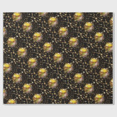 Kerstmis Wieg Nativiteit Scene Baubles Star Patroo Cadeaupapier (Vlak)