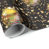 Kerstmis Wieg Nativiteit Scene Baubles Star Patroo Cadeaupapier (Rol Hoek)