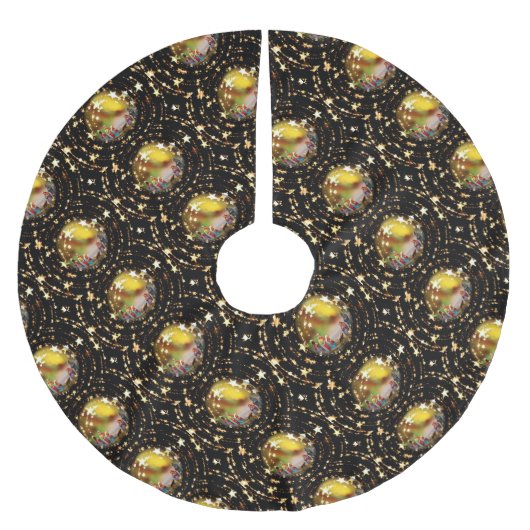 Kerstmis Wieg Nativiteit Scene Baubles Star Patroo Kerstboom Rok (Voorkant)