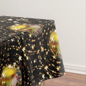 Kerstmis Wieg Nativiteit Scene Baubles Star Patroo Tafelkleed (Voorbeeld)