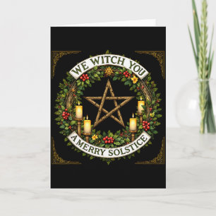 Kerstmis Wij Heksen Jou Prettig Winter Zonnewende Kaart