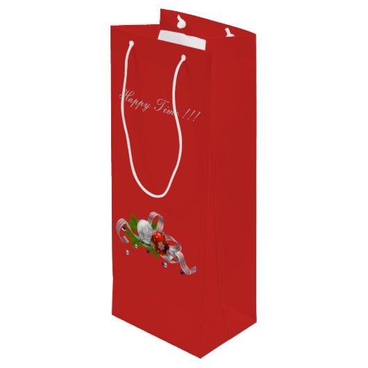 Kerstmis Wijn Cadeautas (Achterkant Gekanteld)