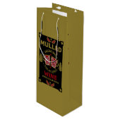 Kerstmis Wijn Drank Cadeautas (Voorkant Gekanteld)