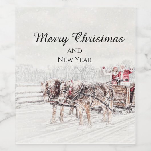 Kerstmis Wijn Etiket (Enkel label)