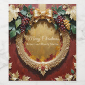 Kerstmis wijn etiket (Enkel label)