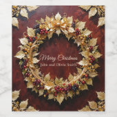 Kerstmis wijn etiket (Enkel label)