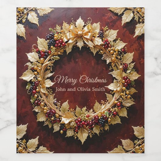 Kerstmis wijn etiket (Enkel label)
