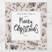 Kerstmis Wijn Etiket (Enkel label)