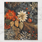 Kerstmis Wijn Etiket (Enkel label)