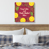 Kerstmis wijn kruidige bordeaux canvas afdruk (Insitu (Slaapkamer))