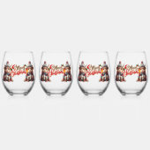 Kerstmis Wijnglas Zonder Voet (Voorkant)