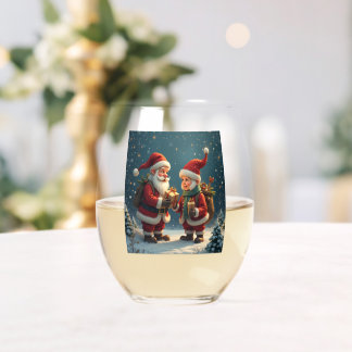 Kerstmis wijnglazen wijnglas zonder voet