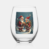 Kerstmis wijnglazen wijnglas zonder voet (Voorkant)