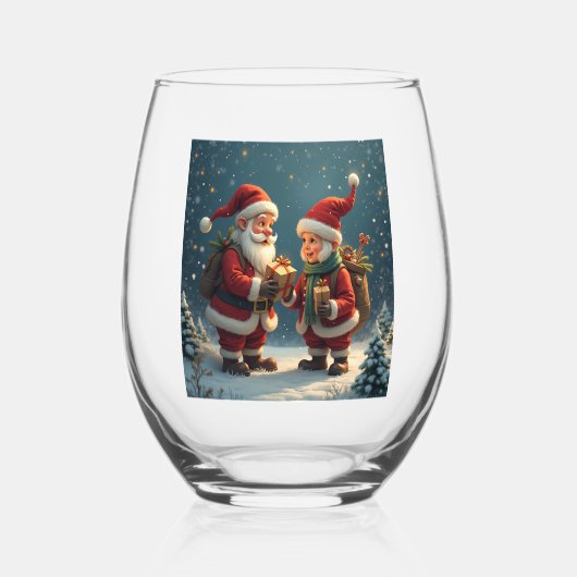 Kerstmis wijnglazen wijnglas zonder voet (Voorkant)