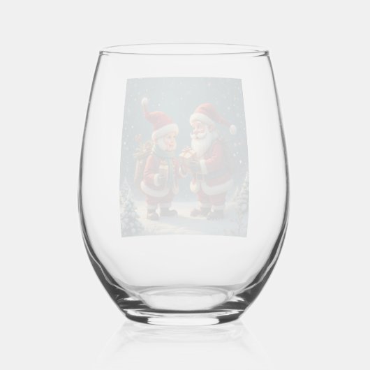 Kerstmis wijnglazen wijnglas zonder voet (Achterkant)