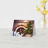 Kerstmis | Wijnloop, Wagon Wiel, Sneeuw, Boom Kaart (Gele Bloem)