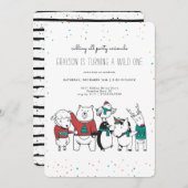 Kerstmis Wild One Party Animal Invitation (Voorkant / Achterkant)