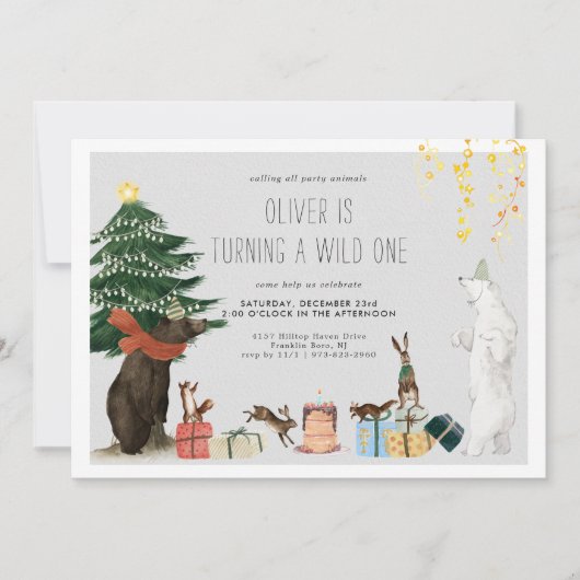 Kerstmis Wild One Party Animal Invitation (Voorkant)