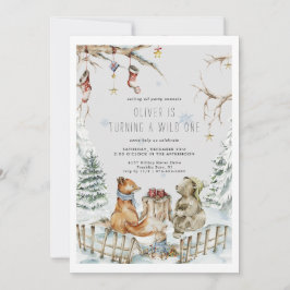 Kerstmis Wild One Party Animal Invitation