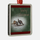 Kerstmis Wild Turkey in Snowy Field Metalen Ornament (Rechts)