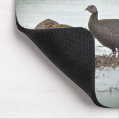 Kerstmis Wild Turkey in Snowy Field Muismat (Hoek)