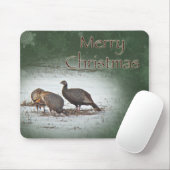 Kerstmis Wild Turkey in Snowy Field Muismat (Met muis)