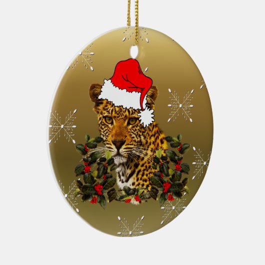 Kerstmis Wildcat Keramisch Ornament (Rechts)
