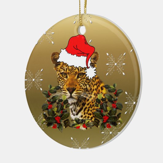 Kerstmis Wildcat Keramisch Ornament (Links)