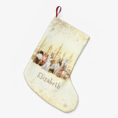 Kerstmis Wilde Dieren Bruine Waterverf Custom Kleine Kerstsok (Voorkant (Hangend))