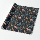 Kerstmis Wilde Dieren Inpakpapier (Uitgerold)