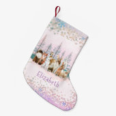 Kerstmis Wilde Dieren Kleurrijke Waterverf Custom Kleine Kerstsok (Voorkant (Hangend))