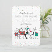 Kerstmis Wilde Feestbeest Feest Uitnodiging (Staand voorkant)