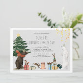 Kerstmis Wilde Feestbeest Feest Uitnodiging (Staand voorkant)