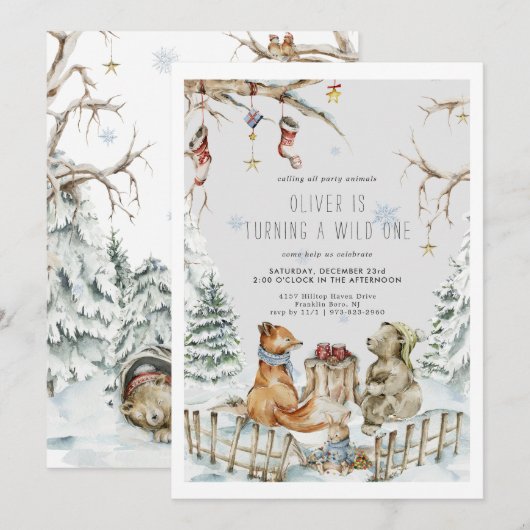 Kerstmis Wilde Feestbeest Feest Uitnodiging (Voorkant / Achterkant)