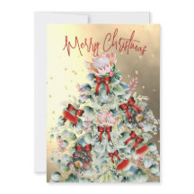 Kerstmis Wildflower Goud Rode Boom Groet