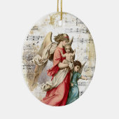 Kerstmis Wings Music Gold Religious Child Keramisch Ornament (Rechts)