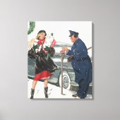Kerstmis, winkelende Cadeaus politieman Canvas Afdruk (Voorkant)