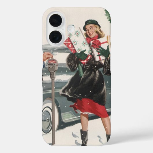 Kerstmis, winkelende Cadeaus politieman Case-Mate iPhone Case (Achterkant)