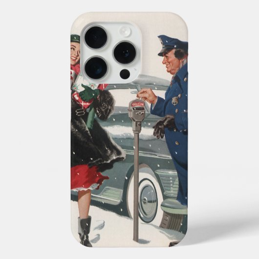 Kerstmis, winkelende Cadeaus politieman Case-Mate iPhone Case (Achterkant)
