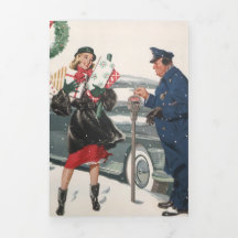 Kerstmis, winkelende Cadeaus politieman