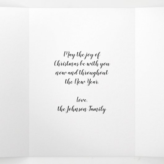 Kerstmis, winkelende Cadeaus politieman Drieluik Wenskaart (Binnenkant midden)