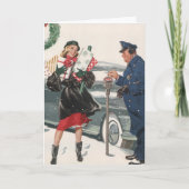 Kerstmis, winkelende Cadeaus politieman Feestdagen Kaart (Voorkant)
