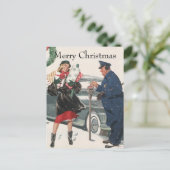 Kerstmis, winkelende Cadeaus politieman Feestdagenkaart (Staand voorkant)