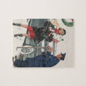 Kerstmis, winkelende Cadeaus politieman Legpuzzel (Horizontaal)