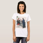 Kerstmis, winkelende Cadeaus politieman T-shirt (Voorkant volledig)