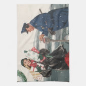 Kerstmis, winkelende Cadeaus politieman Theedoek (Verticaal)