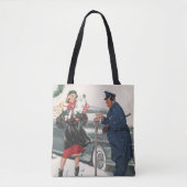 Kerstmis, winkelende Cadeaus politieman Tote Bag (Voorkant)