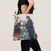 Kerstmis, winkelende Cadeaus politieman Tote Bag (Dichtbij)